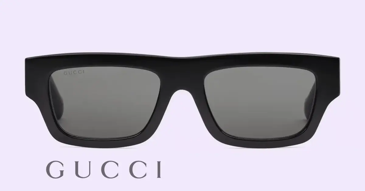 Gucci Black Rectangular Lens Sunglasses