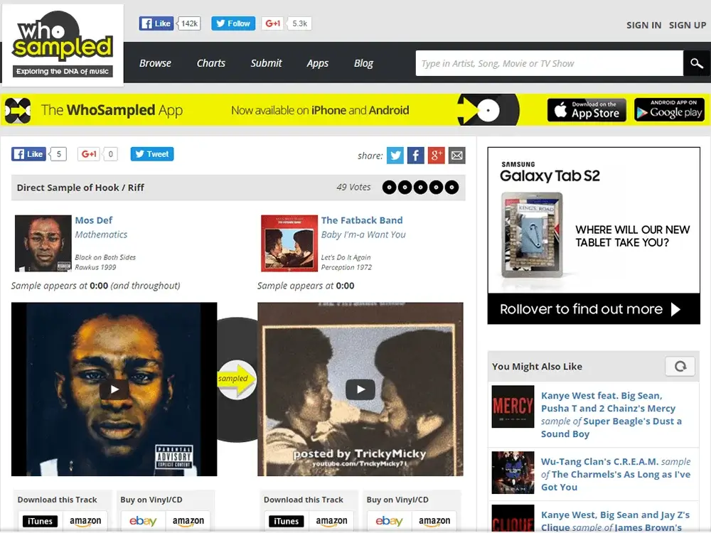 WhoSampled (Mobile App) | Hot Razzberry WhoSampled (Mobile App)