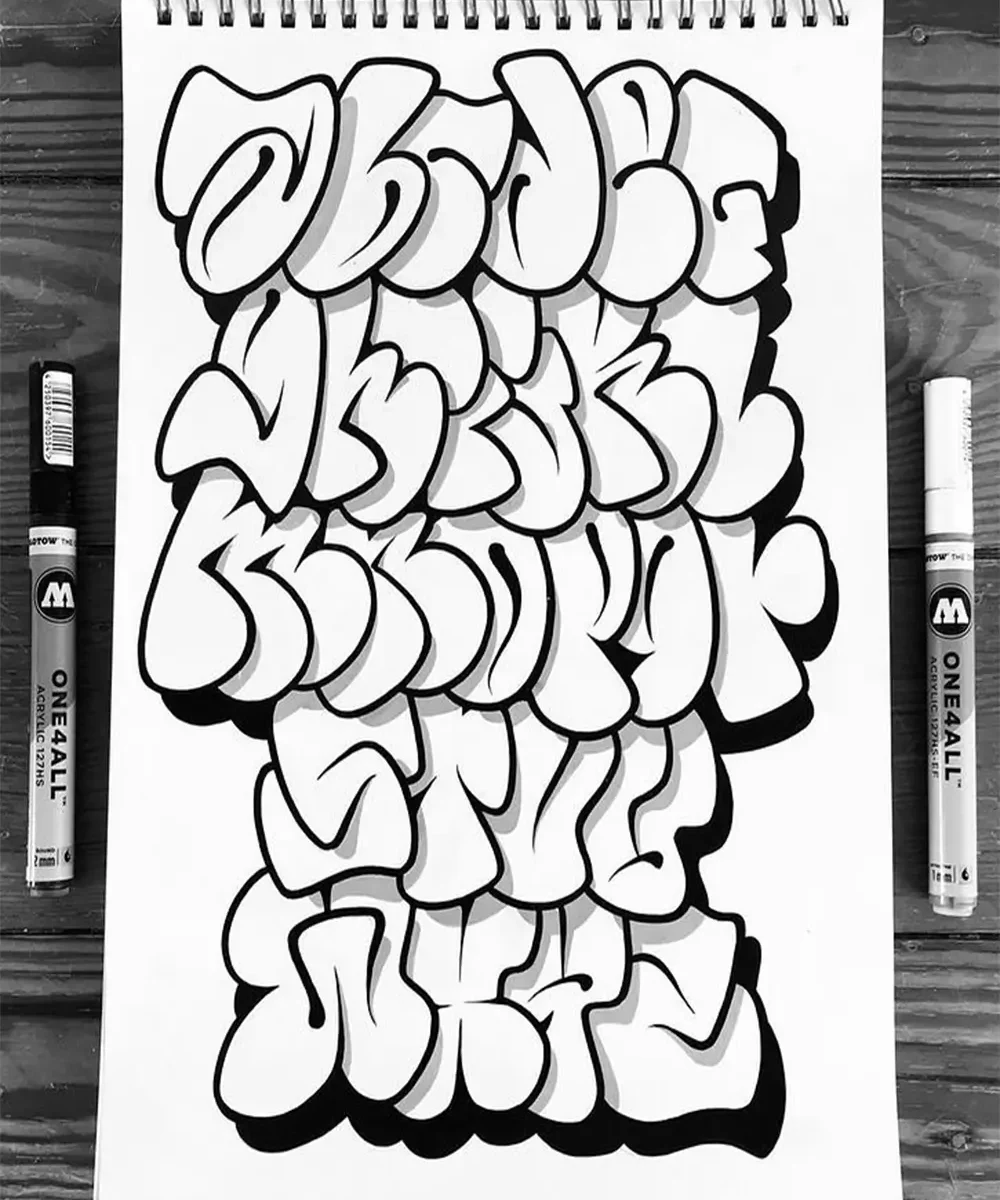 Graffiti Alphabets | Hot Razzberry Graffiti Alphabets