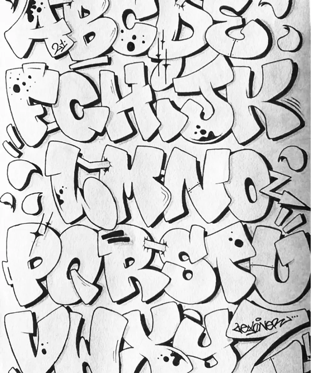 Graffiti Alphabets | Hot Razzberry Graffiti Alphabets