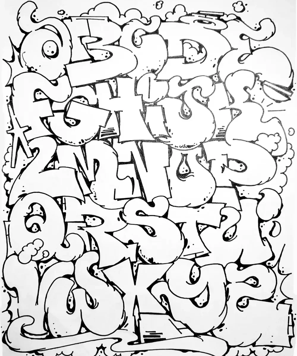 Graffiti Alphabets | Hot Razzberry Graffiti Alphabets