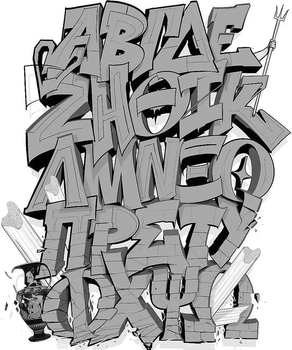 Graffiti Alphabets | Hot Razzberry Graffiti Alphabets