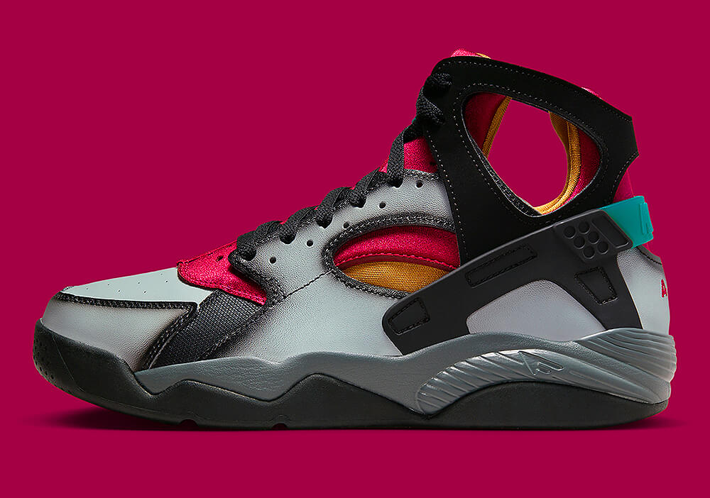 Nike Air Flight Huarache Channels Air Jordan 7's Bordeaux Aesthetic | Hot Razzberry Nike Air Flight Huarache channels Air Jordan 7's Bordeaux Aesthetic