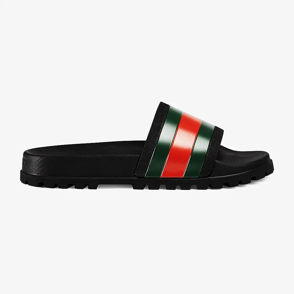 Gucci Web Rubber Slides