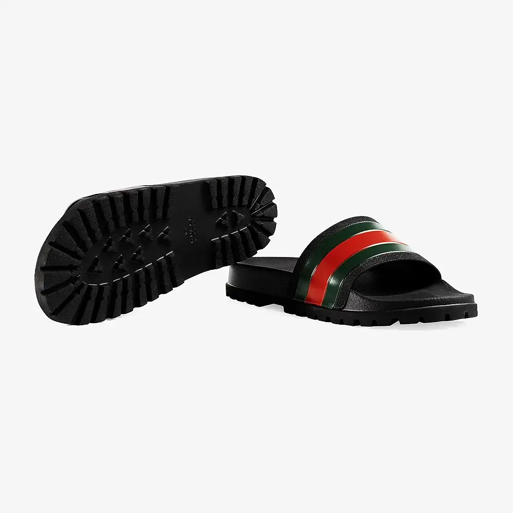 Gucci Web Rubber Slides