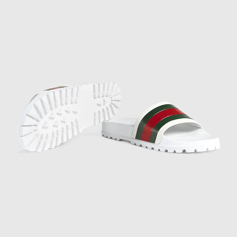 Gucci Web Rubber Slides