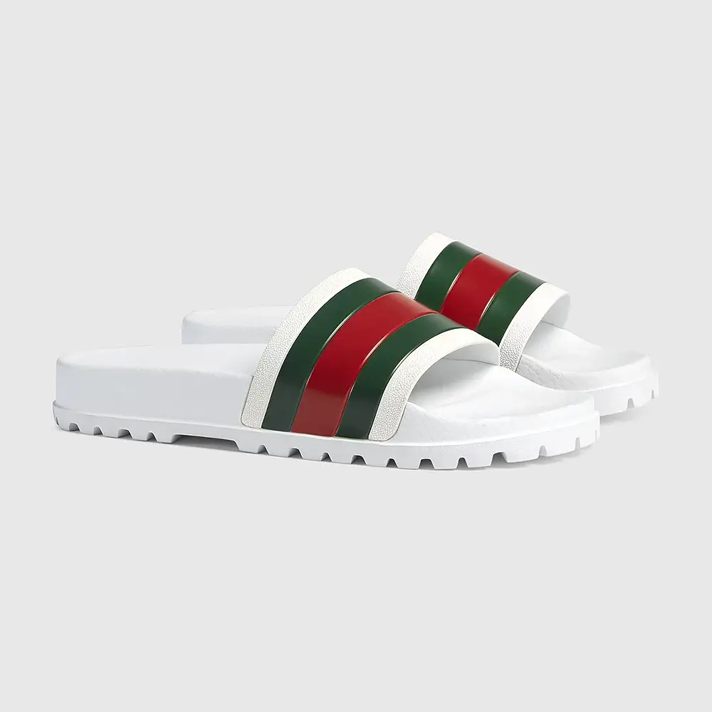 Gucci Web Rubber Slides