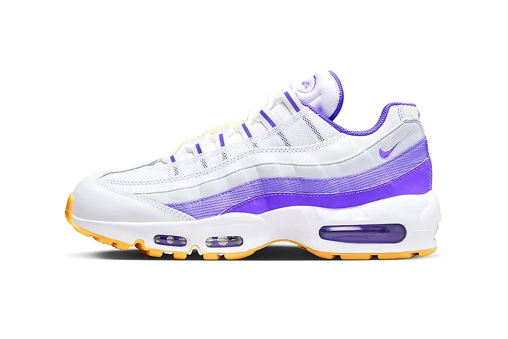 Nike Air Max 95 In White/Purple Hues & Gum Soles | Hot Razzberry Nike Air Max 95 In White/Purple Hues & Gum Soles