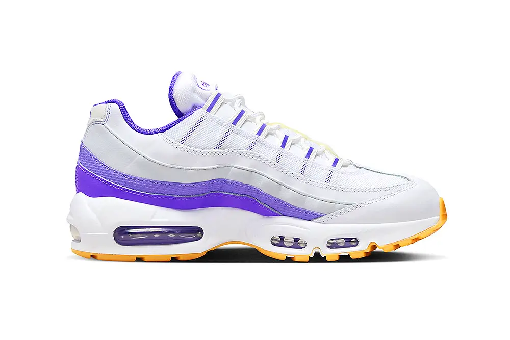 Nike Air Max 95 In White/Purple Hues & Gum Soles | Hot Razzberry Nike Air Max 95 In White/Purple Hues & Gum Soles