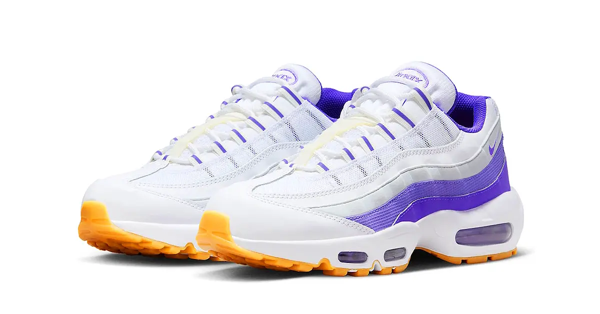 Nike Air Max 95 In White/Purple Hues & Gum Soles