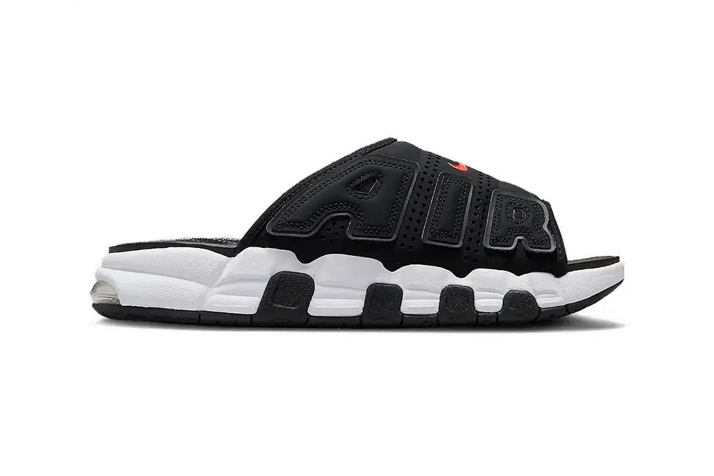 Nike Air More Uptempo Slides Drop With Blacked-Out Lettering