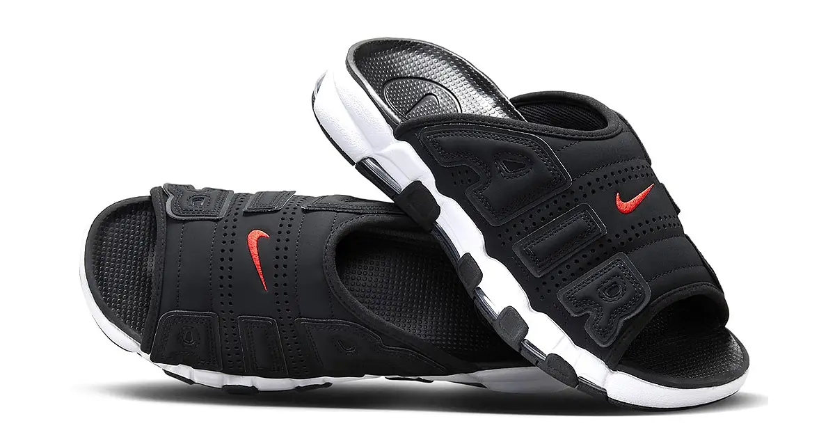 Nike Air More Uptempo Slides Drop With Blacked-Out Lettering